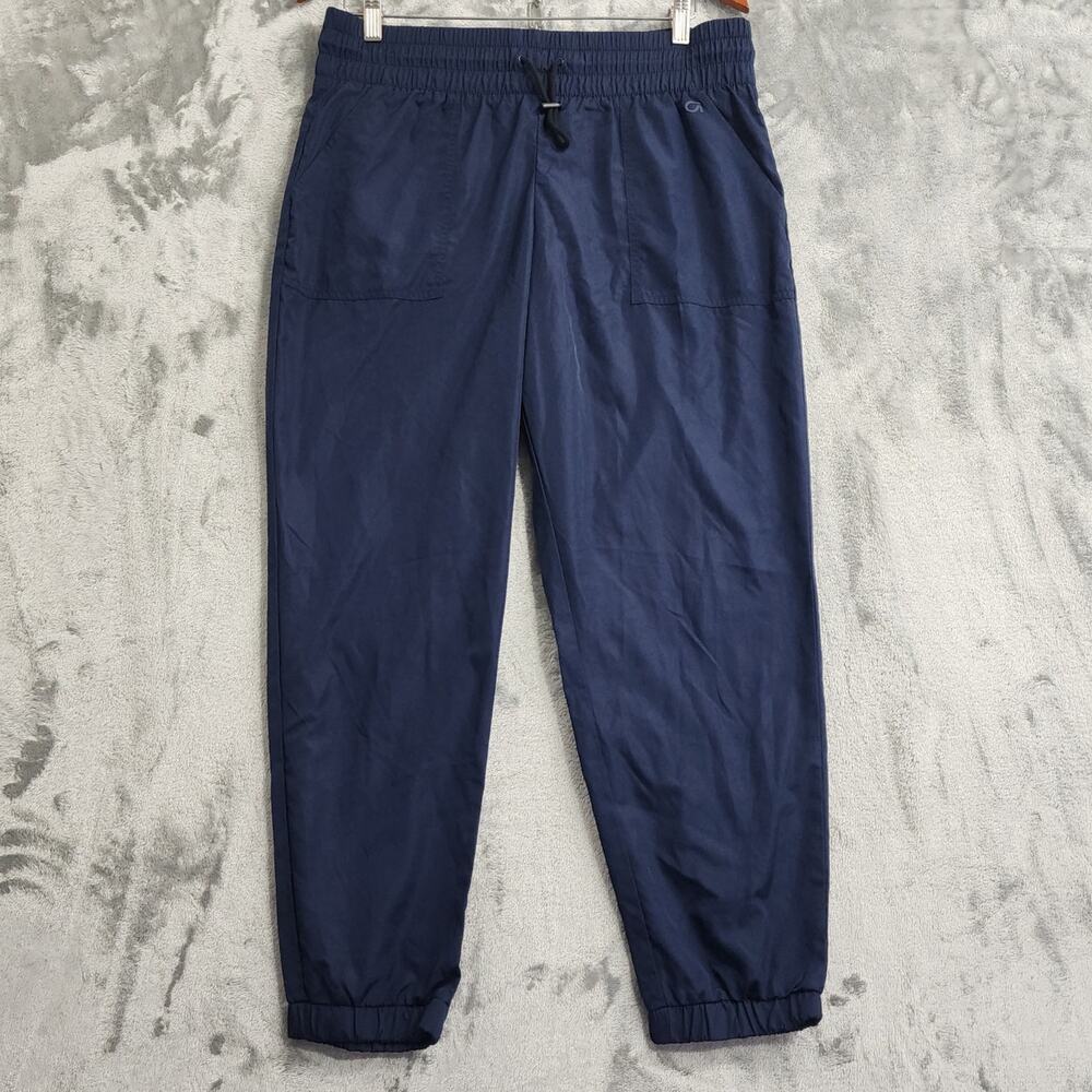 GAP GapFit Pants Womens L Blue Pull On‎ Track Drawcord Pockets Casual Athleisure